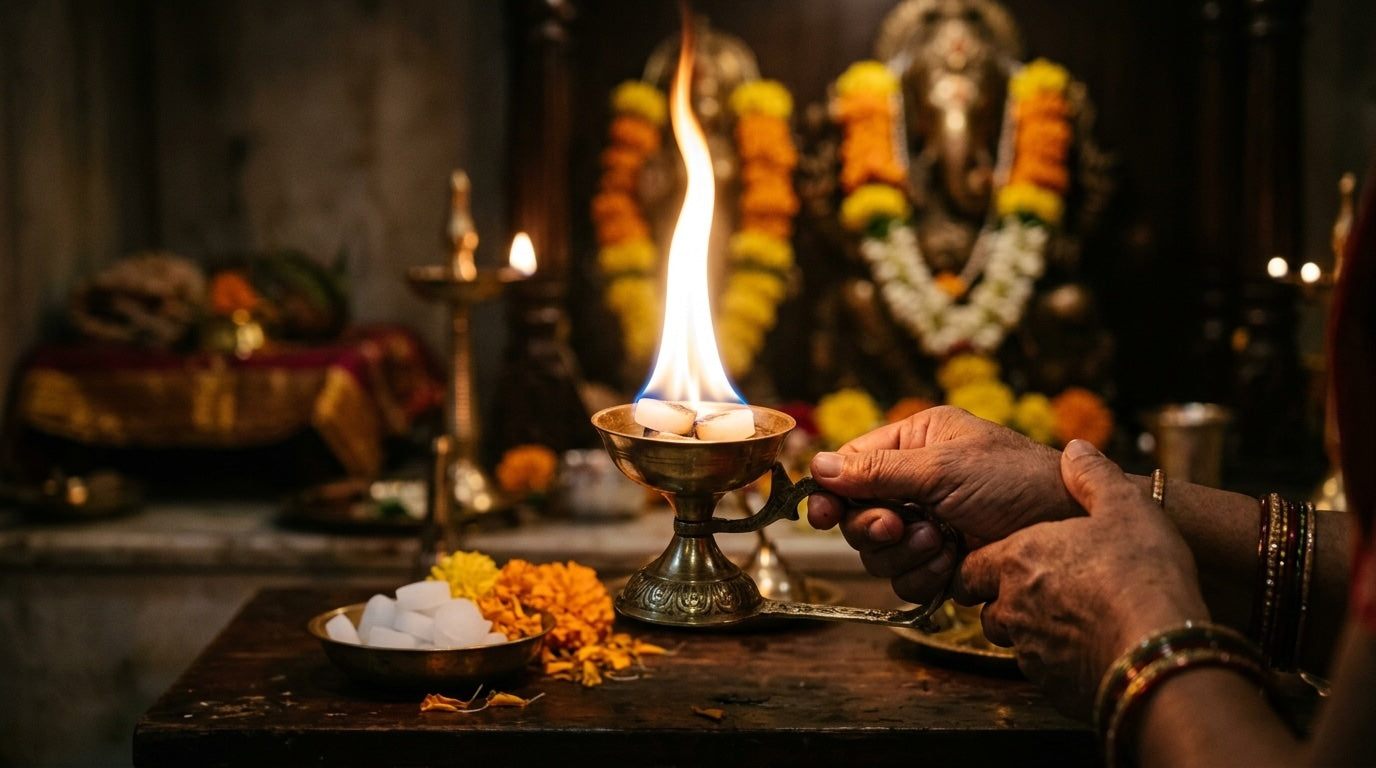 How to Burn Camphor for Pooja & Aarti — A Simple Guide