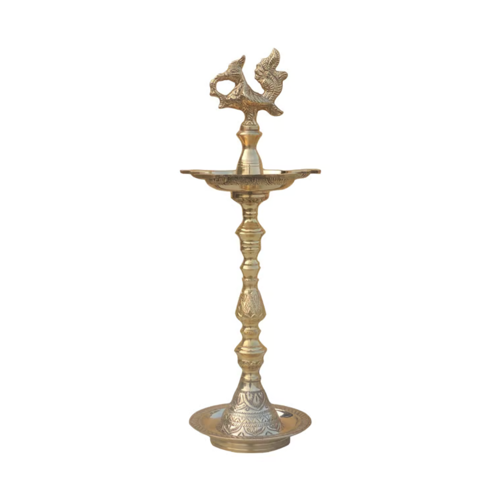 Brass Kuthuvilakku Oil Lamp — 17 inch
