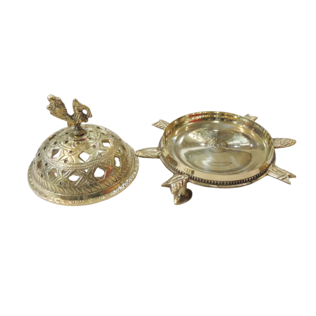Brass Loban Dan (Sambrani Holder) — 5 inch