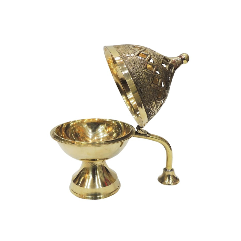 Brass Loban Dan with Long Handle — 5.8 inch