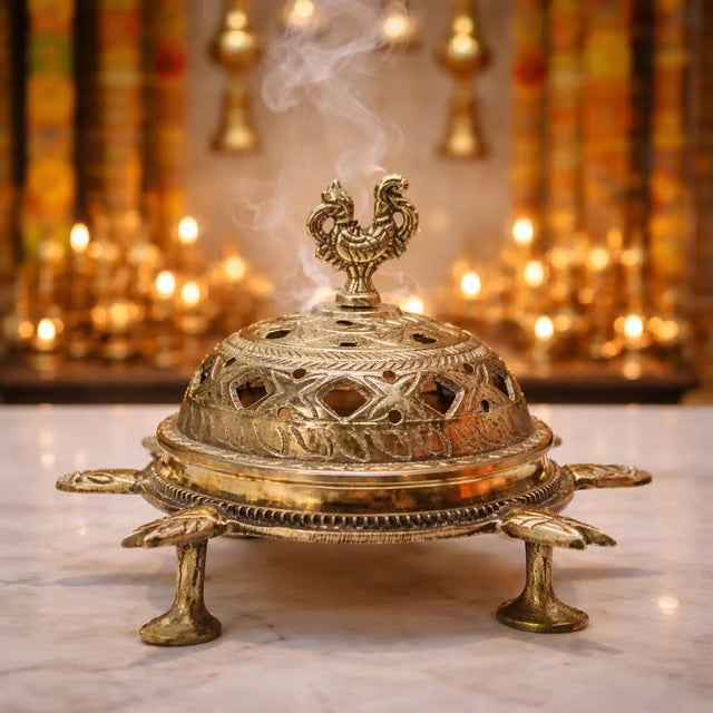 Brass Loban Dan (Sambrani Holder) — 5 inch