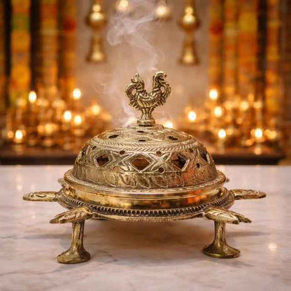 Brass Loban Dan (Sambrani Holder) — 5 inch