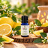 PremaNature Lemon essential oil 10 ml (Citrus limonum) with fresh lemons and a diffuser