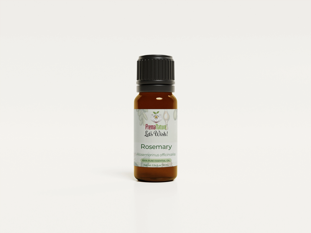 Chemical-free rosemary oil amber bottle