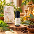 PremaNature Universal Oil 10 ml with its box, mint, eucalyptus leaves and cloves